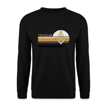Freemasonry Freimaurer Travel Kompass - Unisex Pullover - Schwarz - Vorne - Alina (178cm) & Michal (187cm)