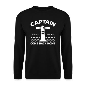 Captain Lighthouse - Unisex Pullover - Schwarz - Vorne - Alina (178cm) & Michal (187cm)