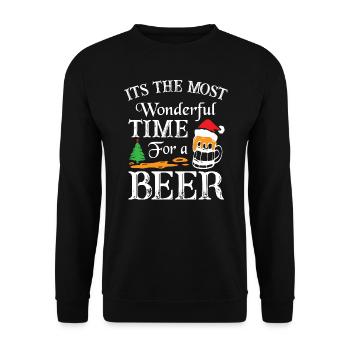 Beer Christmas - Unisex Pullover - Schwarz - Vorne - Alina (178cm) & Michal (187cm)
