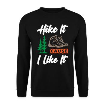 Hike It Cause I Like It - Unisex Pullover - Schwarz - Vorne - Alina (178cm) & Michal (187cm)