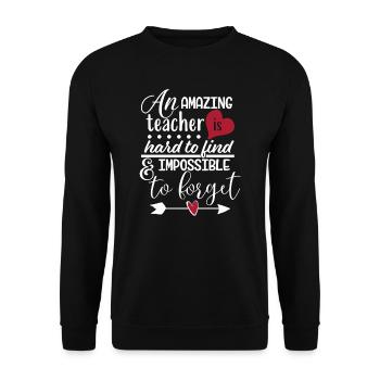 Amazing Teacher is Hard To Find - Unisex Sweatshirt - black - Front - Alina (178cm) & Michal (187cm)