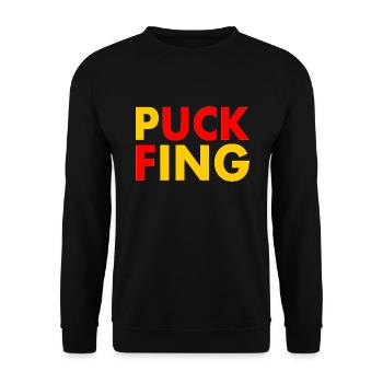 Puck fing - Unisex Sweatshirt - black - Front - Alina (178cm) & Michal (187cm)