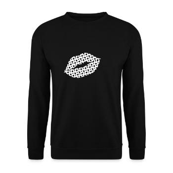 Kissing Lips Carnival | Black White Pattern - Unisex Sweatshirt - black - Front - Alina (178cm) & Michal (187cm)