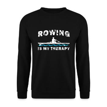 Rowing is my therapy, rowing, rowing - Unisex Sweatshirt - black - Front - Alina (178cm) & Michal (187cm)