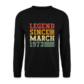 Légende depuis mars 1973 - Sweat-shirt Unisexe - noir - Devant - Alina (178cm) & Michal (187cm)