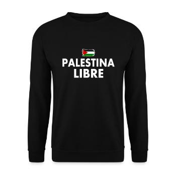 palestina libre - Unisex Sweatshirt - black - Front - Alina (178cm) & Michal (187cm)