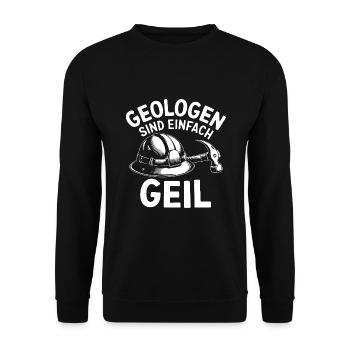 Geologen sind einfach cool. Geologenhelm - Unisex Pullover - Schwarz - Vorne - Alina (178cm) & Michal (187cm)