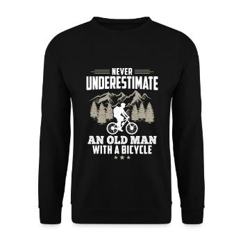 Ne jamais sous-estimer un vieil homme avec un vélo - Sweat-shirt Unisexe - noir - Devant - Alina (178cm) & Michal (187cm)