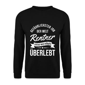 Travail le plus dangereux du monde - retraités - Sweat-shirt Unisexe - noir - Devant - Alina (178cm) & Michal (187cm)