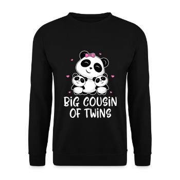Big Cousin Of Twins - Cute Panda Pandas - Unisex Sweatshirt - black - Front - Alina (178cm) & Michal (187cm)