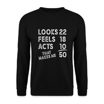 50 Thin Saying 50 Years Gift - Unisex Sweatshirt - black - Front - Alina (178cm) & Michal (187cm)