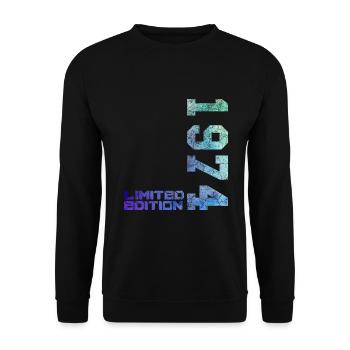 50e anniversaire homme femme 50 ans 1974 déco drôle - Sweat-shirt Unisexe - noir - Devant - Alina (178cm) & Michal (187cm)