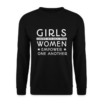 Girls Compete With Each Other Gift Girl Power - Unisex Sweatshirt - black - Front - Alina (178cm) & Michal (187cm)