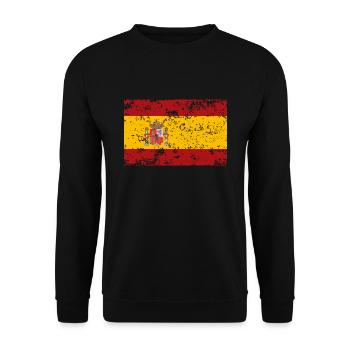 Flag of Spain, worn effect - Unisex Sweatshirt - black - Front - Alina (178cm) & Michal (187cm)
