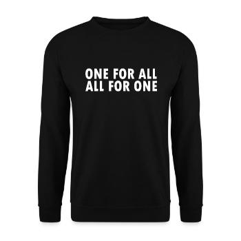 one for all all for one - Sweat-shirt Unisexe - noir - Devant - Alina (178cm) & Michal (187cm)