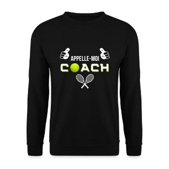 Humour coach tennis Cadeau entraineur de tennis - Sweat-shirt Unisexe - noir - Devant - Alina (178cm) & Michal (187cm)