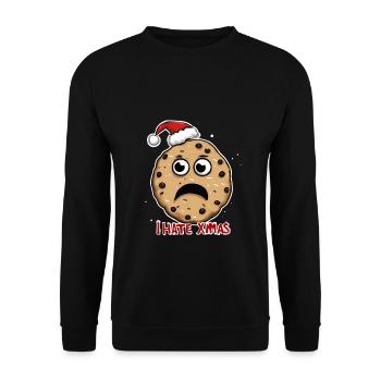 Je déteste Noël Funny Cookie Cookie Bake - Sweat-shirt Unisexe - noir - Devant - Alina (178cm) & Michal (187cm)