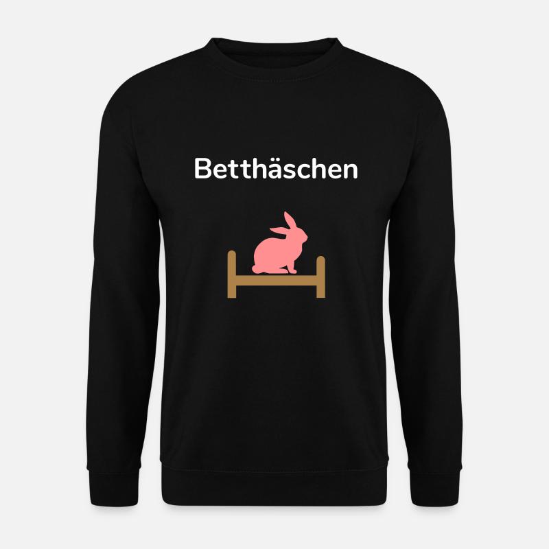 Betthäschen (Silhouette Hase, Bett) - Unisex Pullover - Schwarz