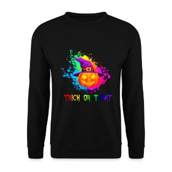 Halloween Trick Or Treat Pumpkin Gift Idea - Unisex Sweatshirt - black - Front - Alina (178cm) & Michal (187cm)