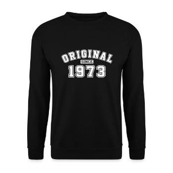 Original Since 1973 Vintage Birthday Birthday - Unisex Sweatshirt - black - Front - Alina (178cm) & Michal (187cm)