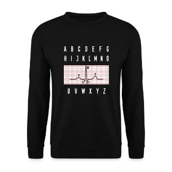 PQRST EKG Wave Elektrokardiogramm Stillgeschenk - Unisex Pullover - Schwarz - Vorne - Alina (178cm) & Michal (187cm)