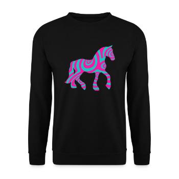 Horse Horses Riding Equestrian Pony Western Shirt - Unisex Sweatshirt - black - Front - Alina (178cm) & Michal (187cm)