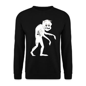 white, limping zombie t shirt - Unisex Sweatshirt - black - Front - Alina (178cm) & Michal (187cm)