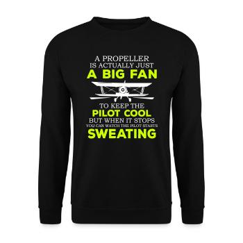Airplane Job Airport - Unisex Pullover - Schwarz - Vorne - Alina (178cm) & Michal (187cm)