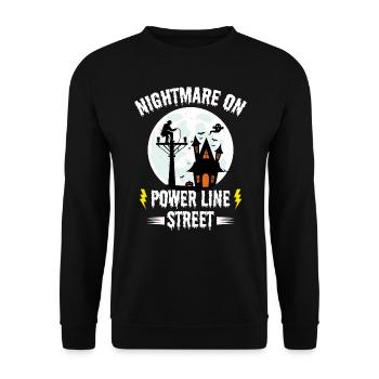 Nightmare on Power Line Street – Lineman Halloween - Unisex Sweatshirt - black - Front - Alina (178cm) & Michal (187cm)