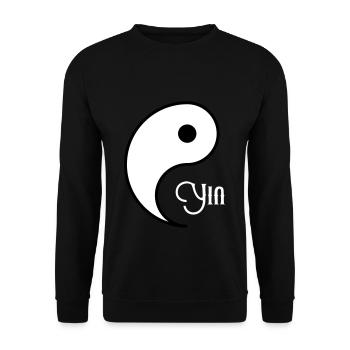 YIN YANG Partnerlook - Unisex Pullover - Schwarz - Vorne - Alina (178cm) & Michal (187cm)