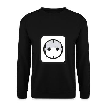Socket Icon Power Electrician - Unisex Sweatshirt - black - Front - Alina (178cm) & Michal (187cm)