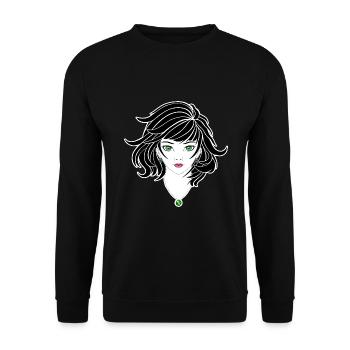 Fille d’anime gothique - Sweat-shirt Unisexe - noir - Devant - Alina (178cm) & Michal (187cm)