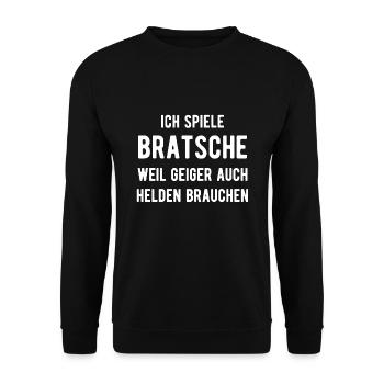 Ich Spiele Bratsche - Unisex Pullover - Schwarz - Vorne - Alina (178cm) & Michal (187cm)