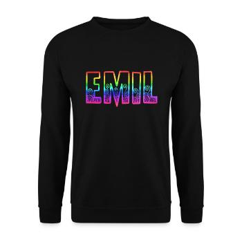 emil rs arc-en-ciel - Sweat-shirt Unisexe - noir - Devant - Alina (178cm) & Michal (187cm)