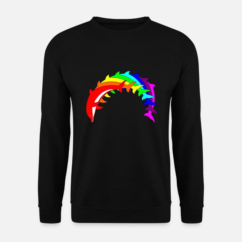 Rainbow dolphins - Unisex Sweatshirt - black
