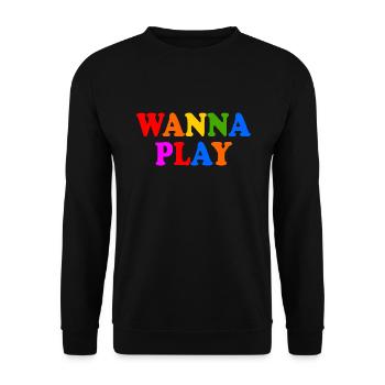 Wanna play - Unisex Pullover - Schwarz - Vorne - Alina (178cm) & Michal (187cm)