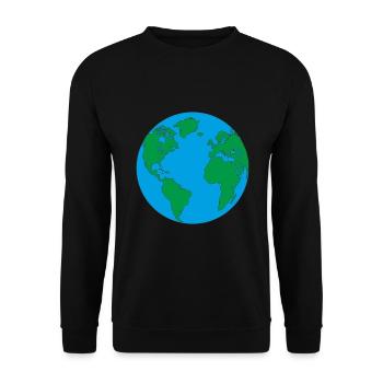 Terre mère maison et planète bleue avec l'Amérique - Sweat-shirt Unisexe - noir - Devant - Alina (178cm) & Michal (187cm)