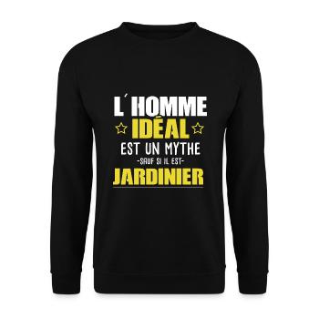 Jardinier - Métier - Homme - Cadeau - Drôle - Sweat-shirt Unisexe - noir - Devant - Alina (178cm) & Michal (187cm)