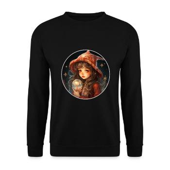 Dreamy girl with snow globe at Christmas - Unisex Sweatshirt - black - Front - Alina (178cm) & Michal (187cm)