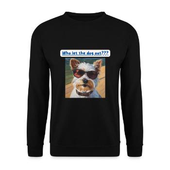 Terrier, Who let the dog out - Unisex Sweatshirt - black - Front - Alina (178cm) & Michal (187cm)