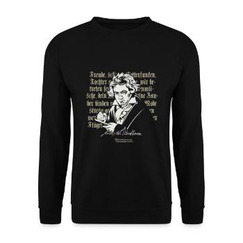 Beethoven 9. Symphonie Ode an die Freude - Unisex Pullover - Schwarz - Vorne - Alina (178cm) & Michal (187cm)