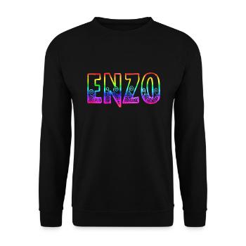 enzo rs arc-en - Sweat-shirt Unisexe - noir - Devant - Alina (178cm) & Michal (187cm)