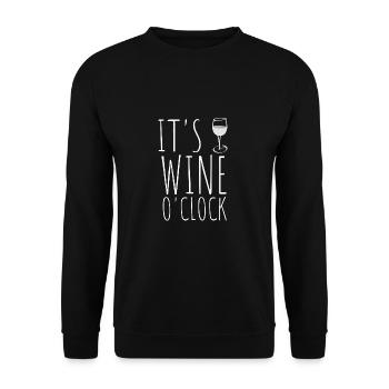 It's wine o'clock - drinking wine - Unisex Sweatshirt - black - Front - Alina (178cm) & Michal (187cm)