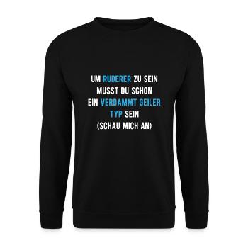 Rudern Ruderer Rudersport Verein Geschenk - Unisex Pullover - Schwarz - Vorne - Alina (178cm) & Michal (187cm)