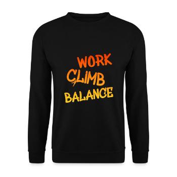 Klettern, Kletterer, Climb - Unisex Pullover - Schwarz - Vorne - Alina (178cm) & Michal (187cm)