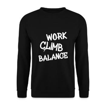 klettern climb climbing felsklettern - Unisex Pullover - Schwarz - Vorne - Alina (178cm) & Michal (187cm)