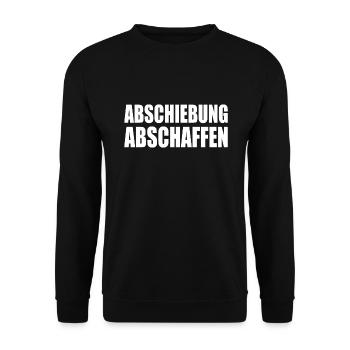 abschiebung abschaffen - Unisex Pullover - Schwarz - Vorne - Alina (178cm) & Michal (187cm)