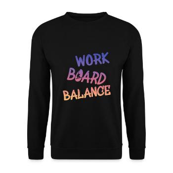 Snowboard, Work Board Balance - Unisex Pullover - Schwarz - Vorne - Alina (178cm) & Michal (187cm)