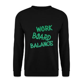 Snowboard, Work Board Balance - Unisex Pullover - Schwarz - Vorne - Alina (178cm) & Michal (187cm)