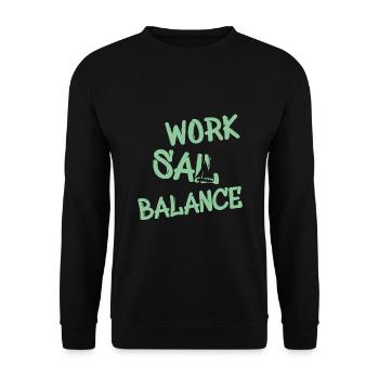 Work Sail Balance - Unisex Pullover - Schwarz - Vorne - Alina (178cm) & Michal (187cm)
